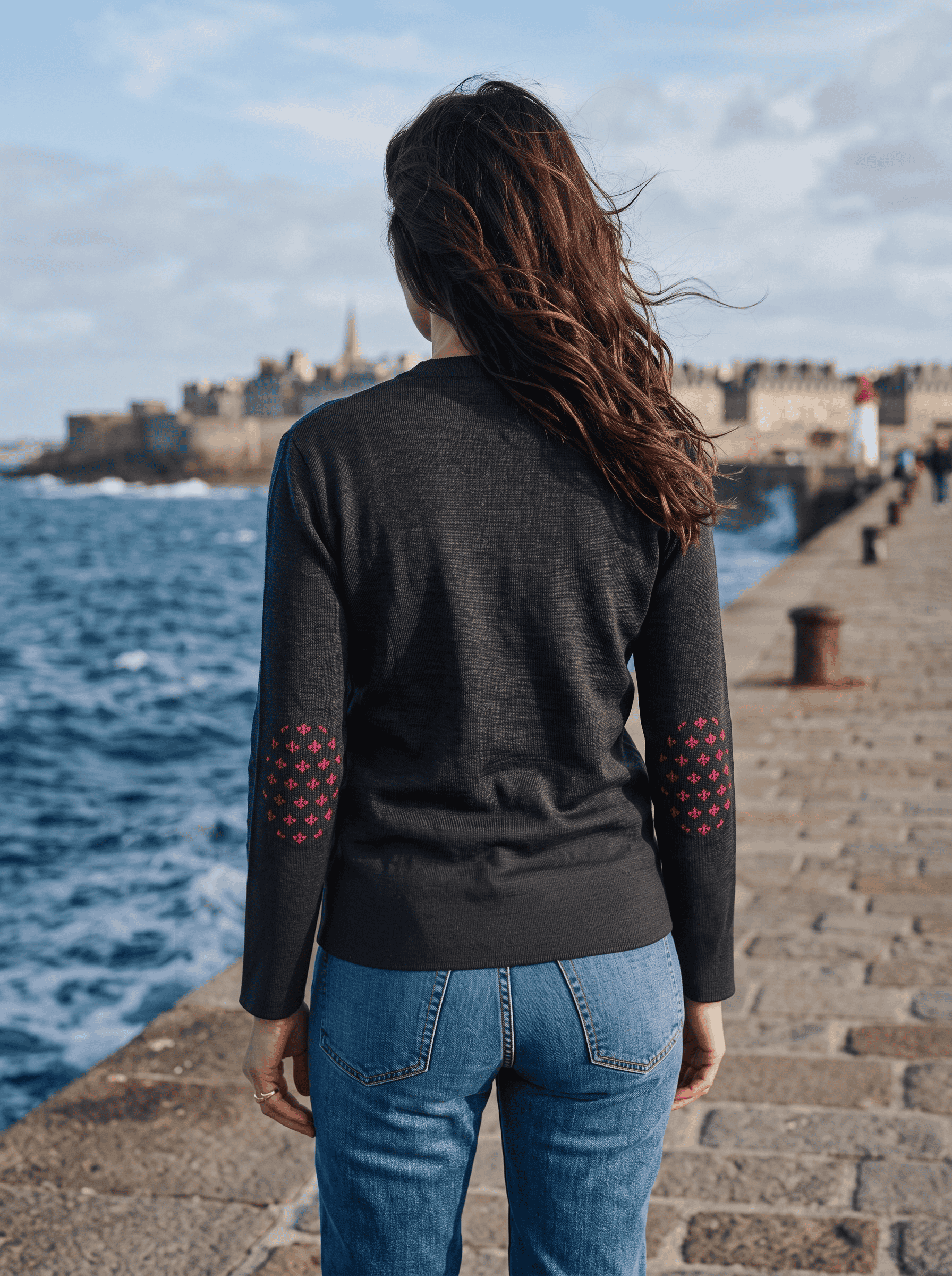 Pull marin "Pen Lan" Lys - 50% laine - Baie des Caps