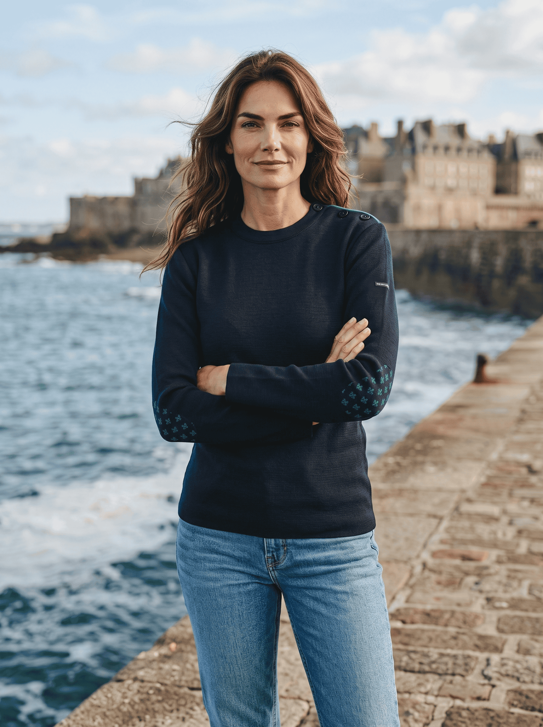 Pull marin "Pen Lan" Lys - 50% laine - Baie des Caps