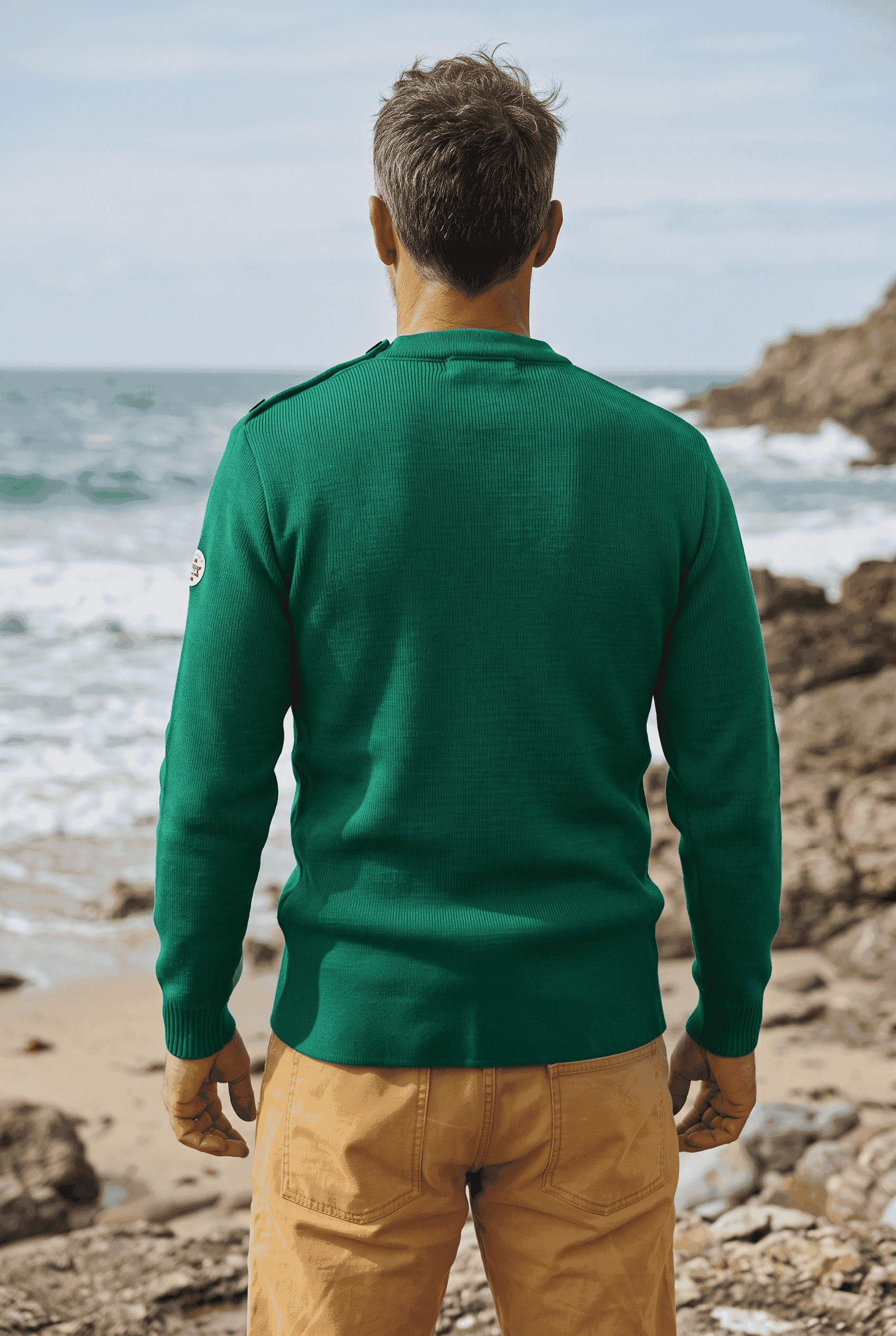 Pull marin Petit Erquy – Laine mérinos et rayures bretonnes - Baie des Caps