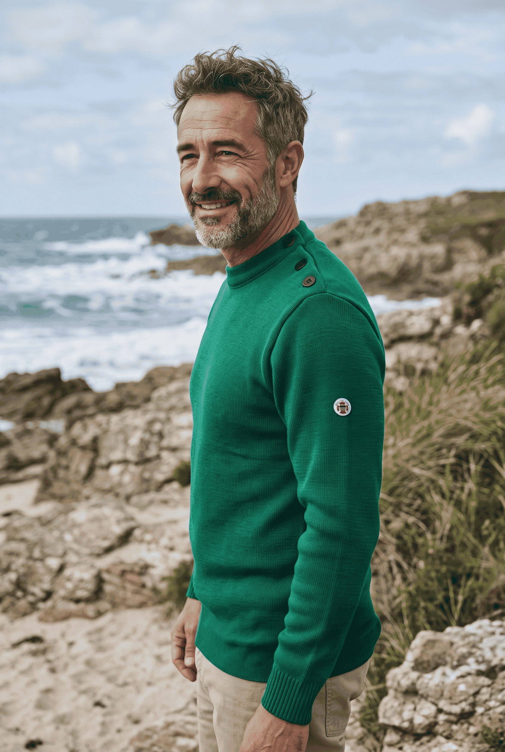 Pull marin Petit Erquy – Laine mérinos et rayures bretonnes - Baie des Caps