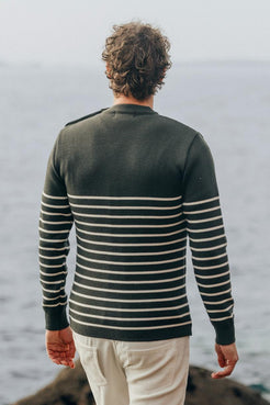 Pull marin "Petit Erquy" rayé 100% Laine - Baie des Caps