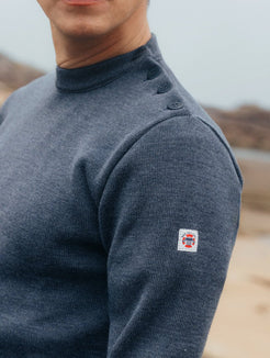 Pull marin "Petit Erquy" uni 100% Laine - Baie des Caps