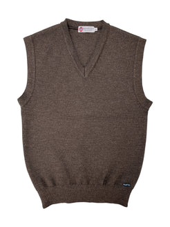 Pull sans manche marron