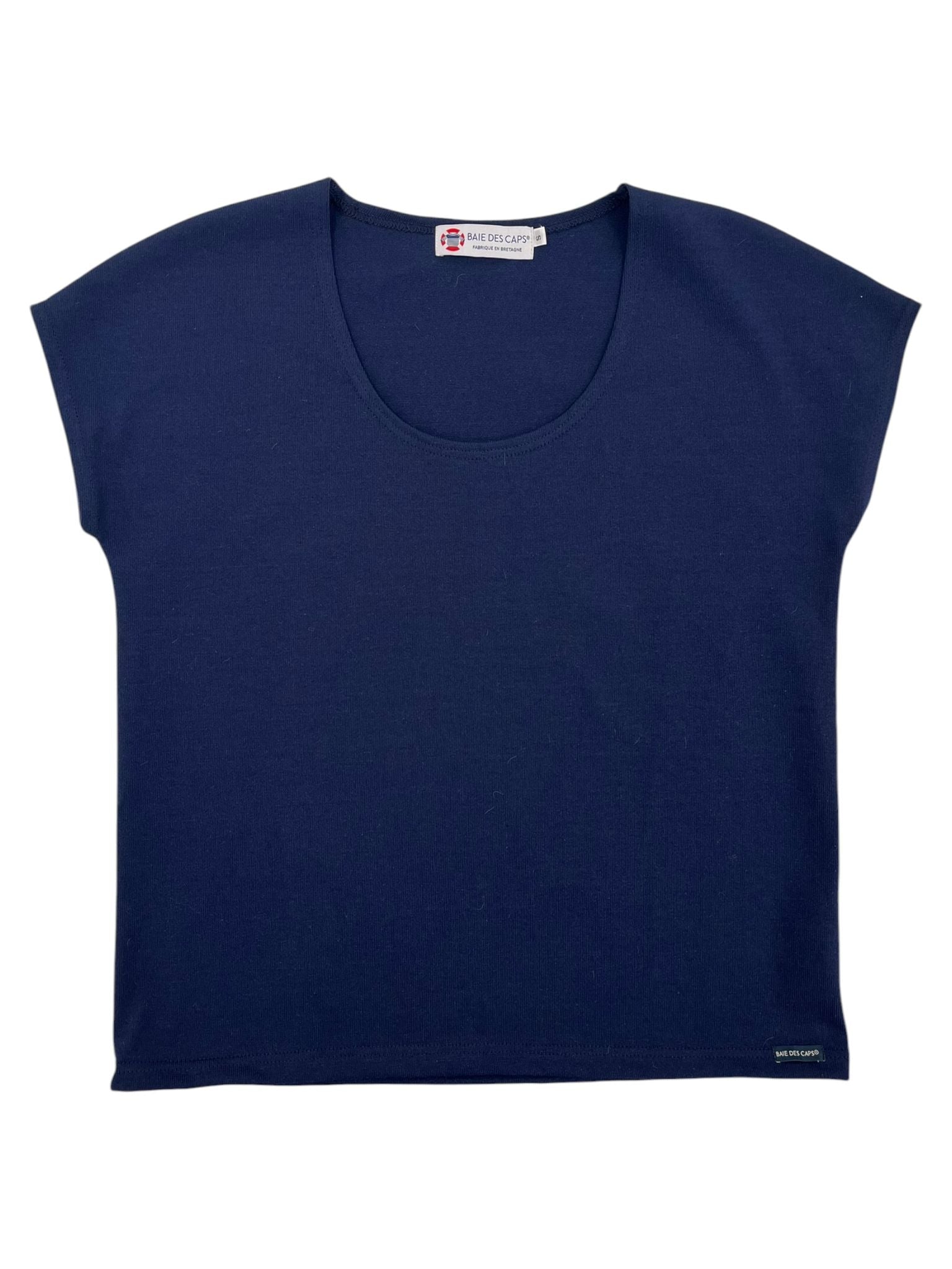 Débardeur femme manches courtes marine tenue casual confortable été