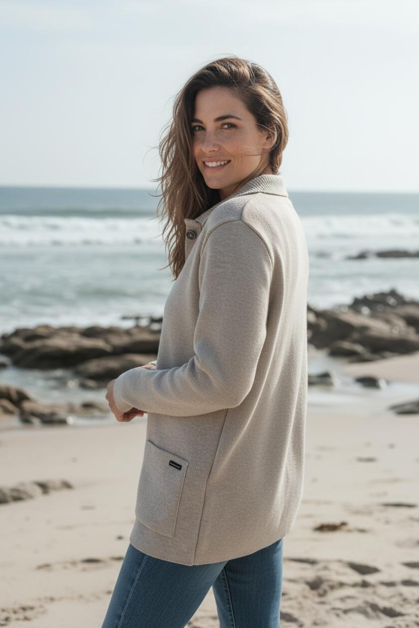 Veste Femme « La Briantais » – Beige Sable Chiné - Baie des Caps