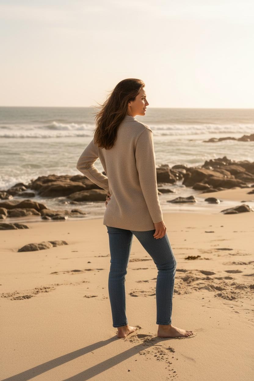 Veste Femme « La Briantais » – Beige Sable Chiné - Baie des Caps