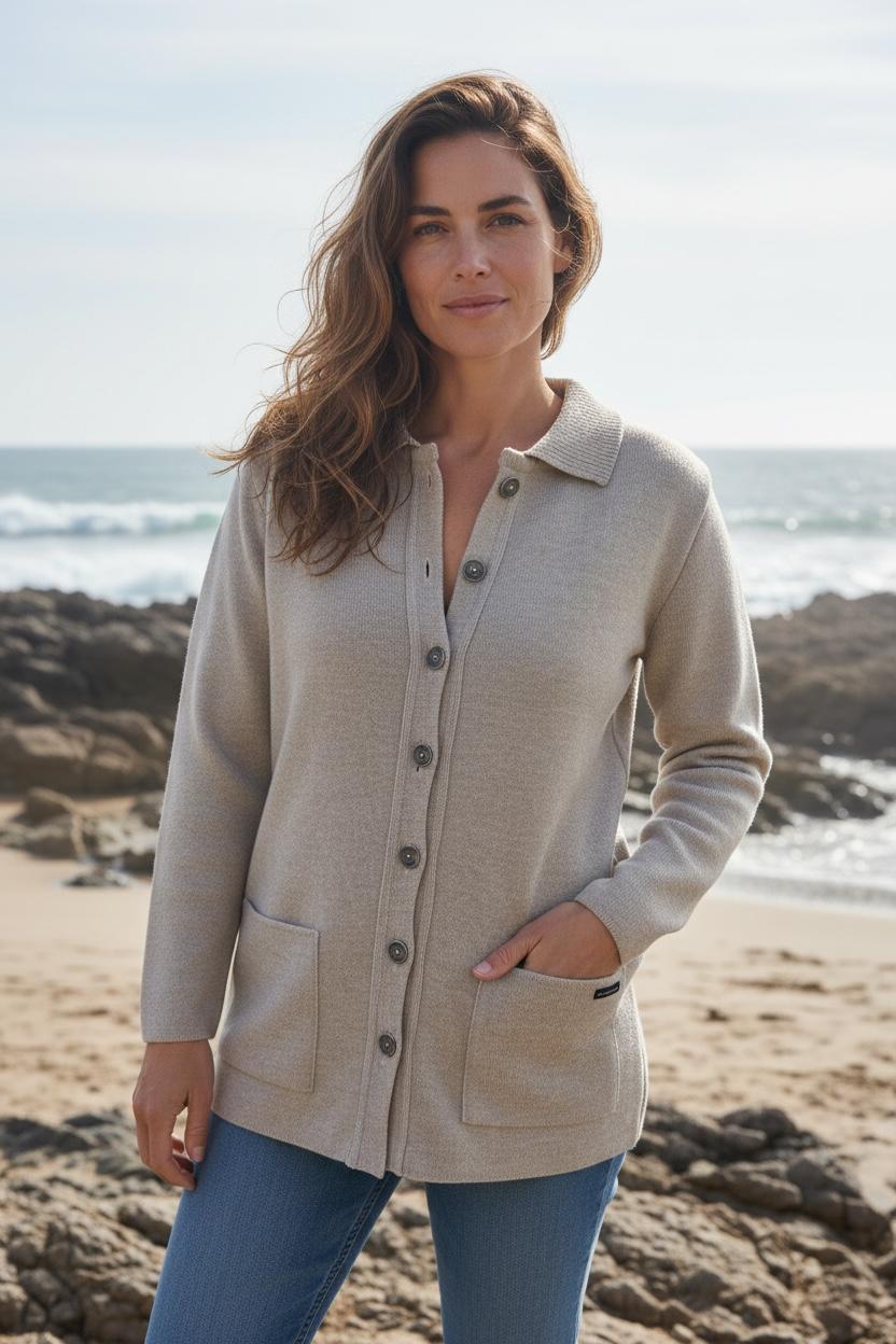 Veste Femme « La Briantais » – Beige Sable Chiné - Baie des Caps